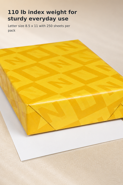 94 Bright White Index Paper, 8.5 x 11, 250 Sheets